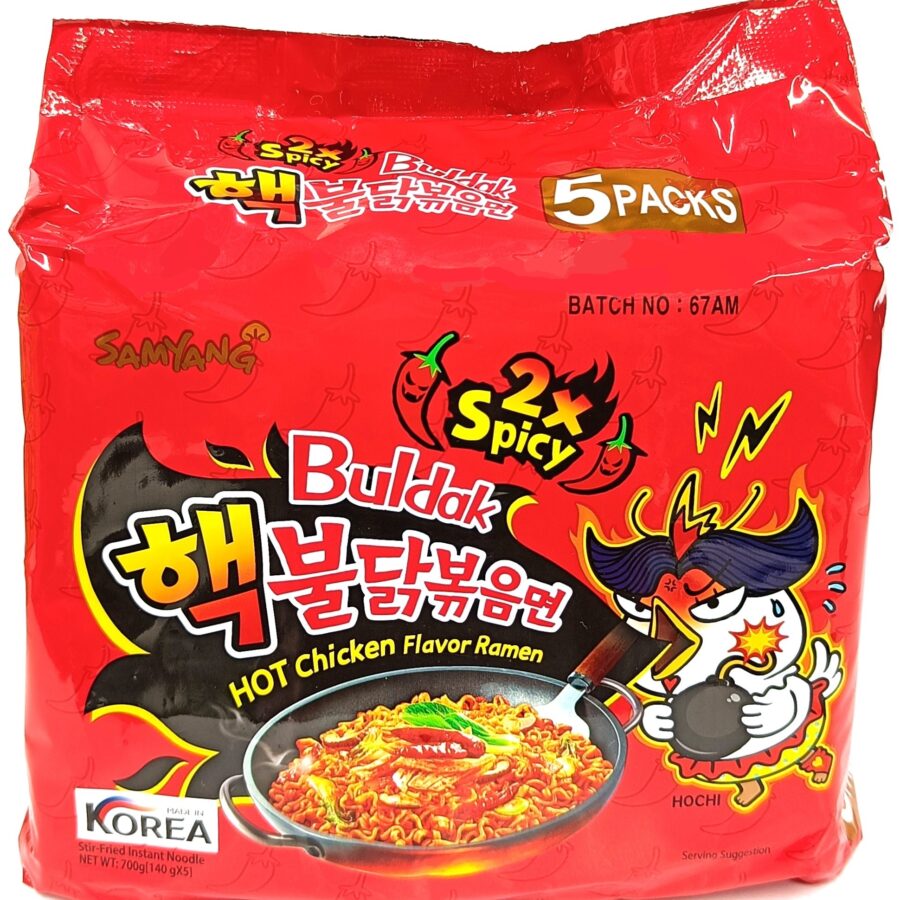 Samyang Fire chicken Buldak Pouch 2x ( 140g*5 ) Pack of 5