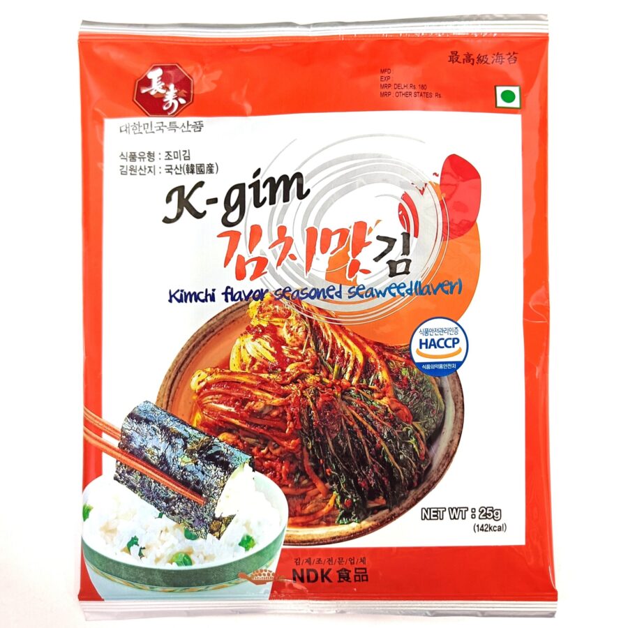K-gim Kimchi Flavour Seasoned Seaweed 25g