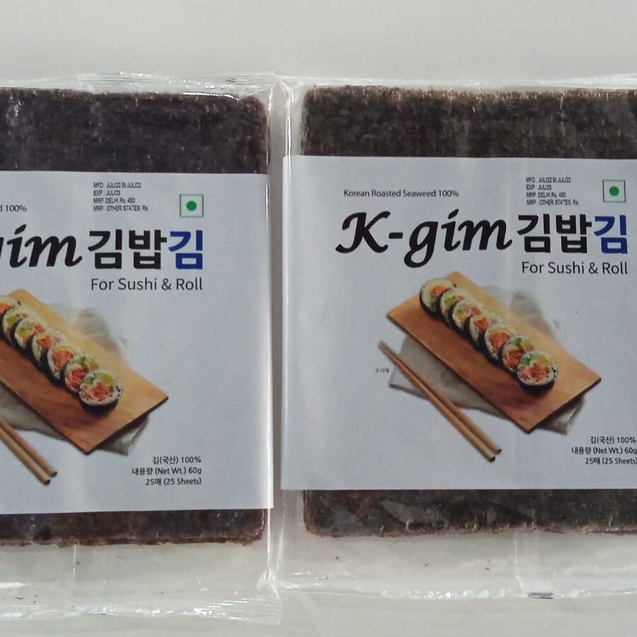 Plain Roasted Sushi Seaweed (K-GIM) (60g) (25 sheets)