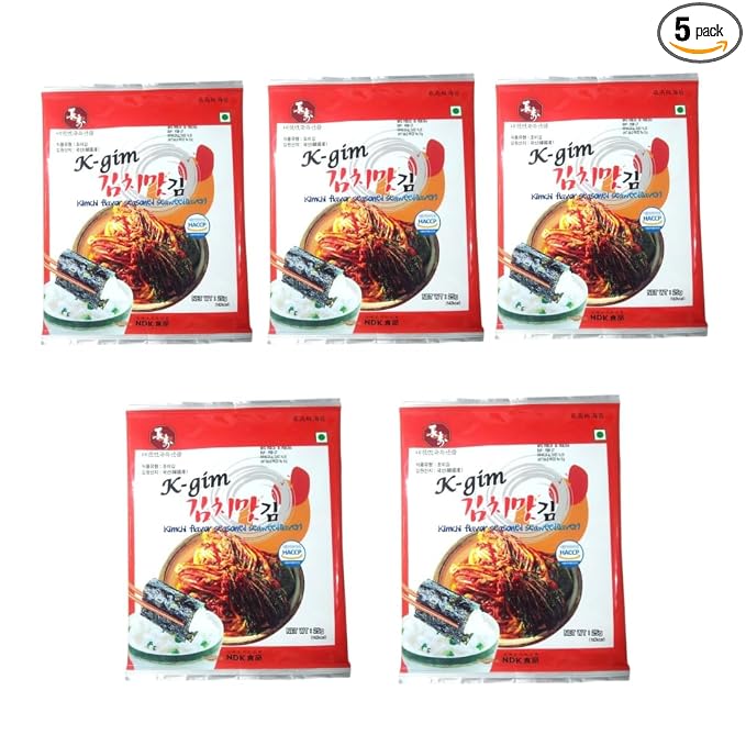 kimchi flavor seasoned seaweed pack of 5