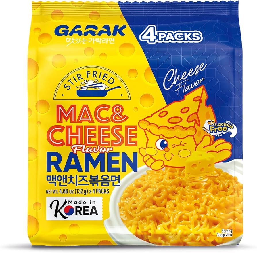 GARAK MAC&CHEESE FLAVOR STIR-FRIED RAMEN (pack of 4)
